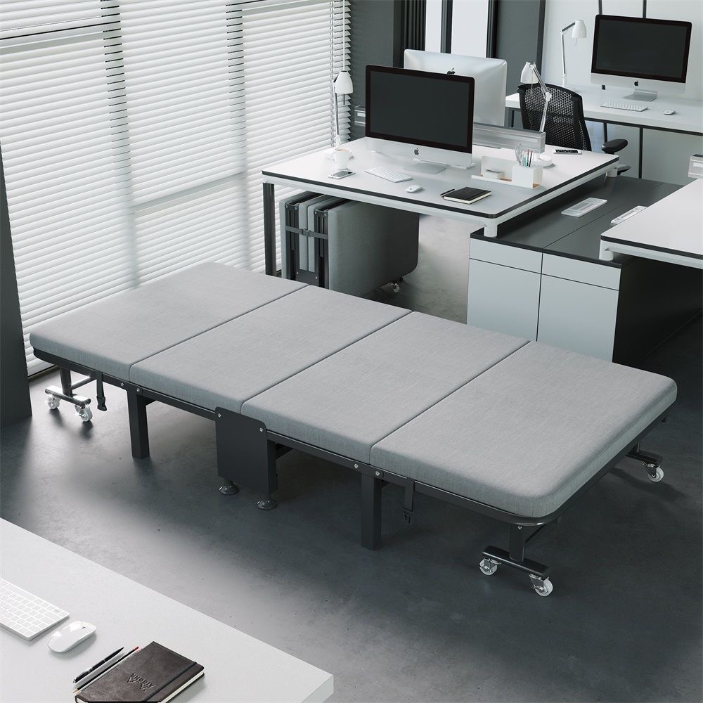 Adult camping bed with cushions and pillows, portable folding bed, lightweight tent bed